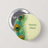 孔雀のデザインのパーソナライズなギフト 缶バッジ (正面&裏面)