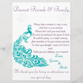 孔雀のノートの場所の歓迎の手紙 招待状