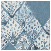 孔雀のパッチワーク海軍Bohoの上品の水彩画 ファブリック (クローズアップ)