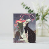 孔雀のピンクのバラ ポストカード (スタンド正面)