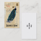 孔雀のフランスのな郵便はがきの名刺 名刺 (正面/裏面)