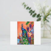 孔雀のブドウのアートワーク ポストカード (スタンド正面)