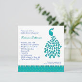 孔雀のブライダルシャワーの招待状 招待状 (スタンド正面)