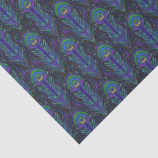 孔雀のプリントのティッシュペーパーのギフト包むこと 薄葉紙 (詳細)