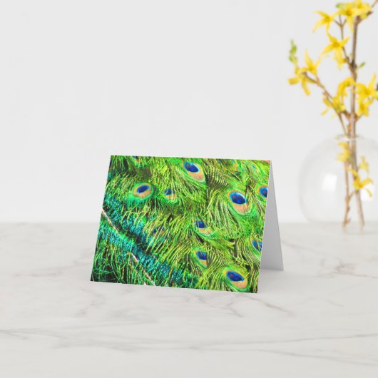 孔雀のペンキ カード (黄色い花)