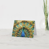 孔雀のメッセージカードとして誇りを持った カード (正面)