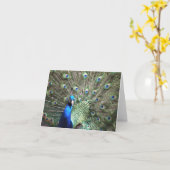 孔雀のメッセージカード カード (黄色い花)