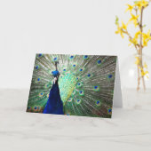 孔雀のメッセージカード カード (黄色い花)