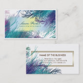 孔雀のメーキャップアーティストの美容師のツリーブランチ 名刺 (正面/裏面)