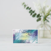 孔雀のメーキャップアーティストの美容師のツリーブランチ 名刺 (スタンド正面)