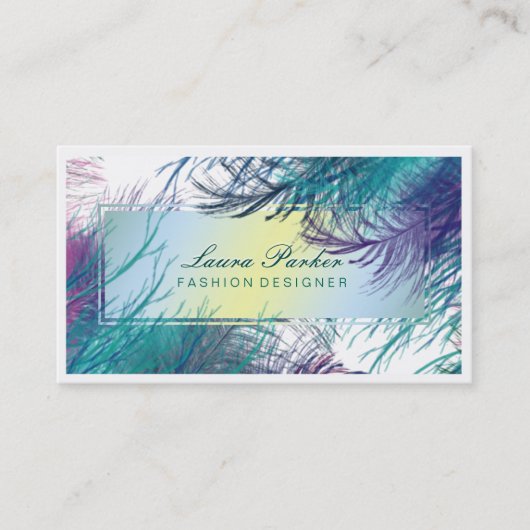 孔雀のメーキャップアーティストの美容師のツリーブランチ 名刺 (正面)