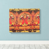 孔雀のモチーフとクフィックの碑文に対処 キャンバスプリント (インサイチュ (ウッドフロア))