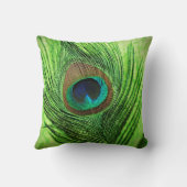 孔雀のライムグリーン クッション (裏面)