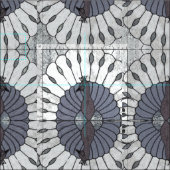 孔雀の二重眺め ファブリック (タイル)