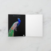 孔雀の休息写真キジ札 ノートカード (内部)