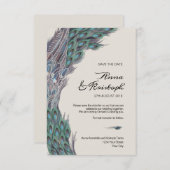 孔雀の保存日付カード セーブザデート (正面/裏面)