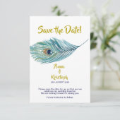 孔雀の保存日付カード セーブザデート (スタンド正面)