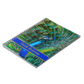 孔雀の写真パーソナライズされた ノートブック (左側)