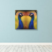 孔雀の写真独身の キャンバスプリント (インサイチュ (ウッドフロア))