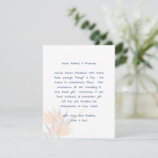 孔雀の天国　願い事の井戸のメッセージカード エンクロージャーカード (スタンド正面)