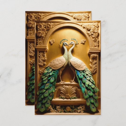 孔雀の夫婦の優雅さ» サンキューカード (正面/裏面)