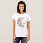孔雀の女性用Tシャツ Tシャツ (正面フル)