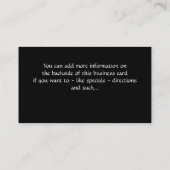 孔雀の女性D3 -美しいの名刺 名刺 (裏面)