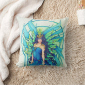 孔雀の妖精の枕 クッション (ブランケット)
