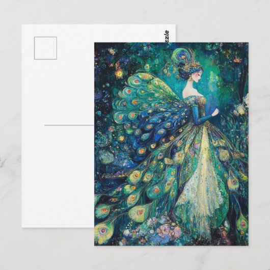 孔雀の妖精 ポストカード (正面/裏面)