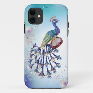 孔雀の宝石のプリントのファンタジーの芸術 iPhone 11 ケース
