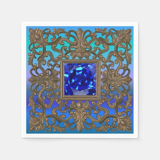 孔雀の宝石 スタンダードカクテルナプキン (正面)