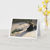 孔雀の少女 カード (黄色い花)