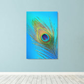 孔雀の尾の羽 キャンバスプリント (インサイチュ (ウッドフロア))