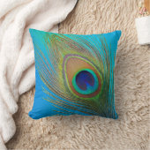 孔雀の尾の羽 クッション (ブランケット)