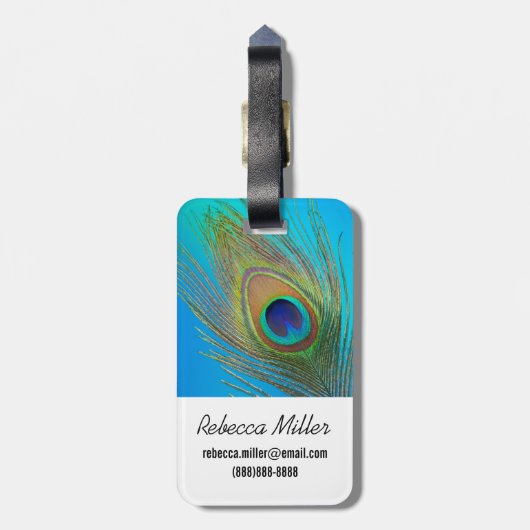 孔雀の尾の羽 ラゲッジタグ (裏面縦)