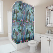 孔雀の庭の藤の青いラベンダーのピンク シャワーカーテン (インサイチュ)