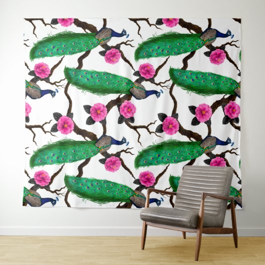 孔雀の庭 タペストリー (インサイチュ(横))