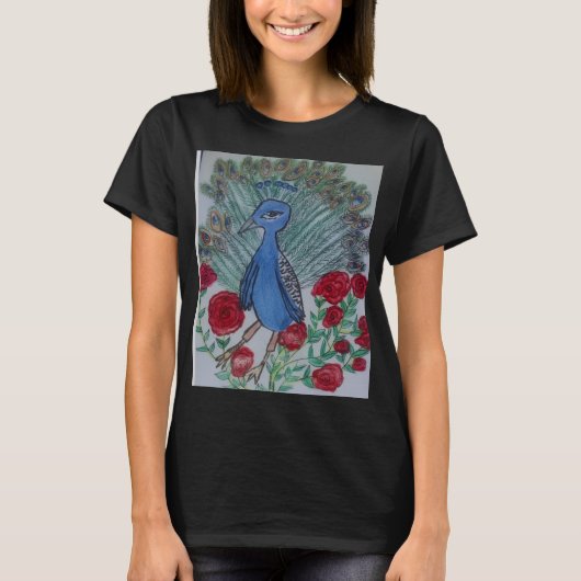 孔雀の愛のバラ Tシャツ (正面)