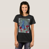 孔雀の愛のバラ Tシャツ (正面フル)