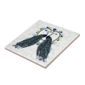 孔雀の愛ハート パーソナライズされた タイル (側面)