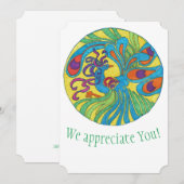 孔雀の感謝を伝えるカード サンキューカード (正面/裏面)