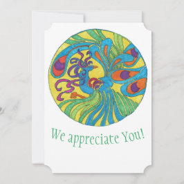 孔雀の感謝カード サンキューカード