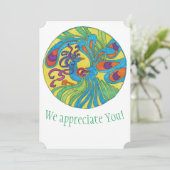 孔雀の感謝カード サンキューカード (スタンド正面)