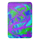 孔雀の抽象的な水彩画 バスマット (正面縦)