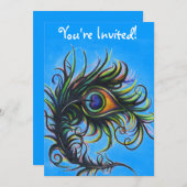 孔雀の招待（言葉あり） 招待状 (正面/裏面)