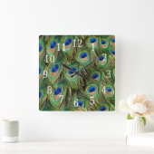 孔雀の時計 スクエア壁時計 (ホーム)