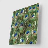 孔雀の時計 スクエア壁時計 (傾斜)