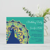 孔雀の曼荼羅の誕生日のパーティの招待状 招待状 (スタンド正面)