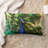 孔雀の枕 ランバークッション (ブランケット)