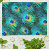孔雀の栄光 キッチンタオル (折り畳み)